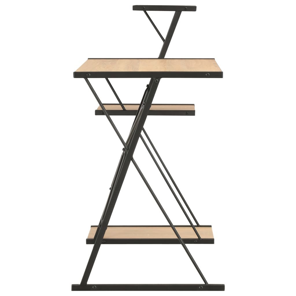Emaga Biurko z regałem, czarno-dębowe, 116 x 50 x 93 cm